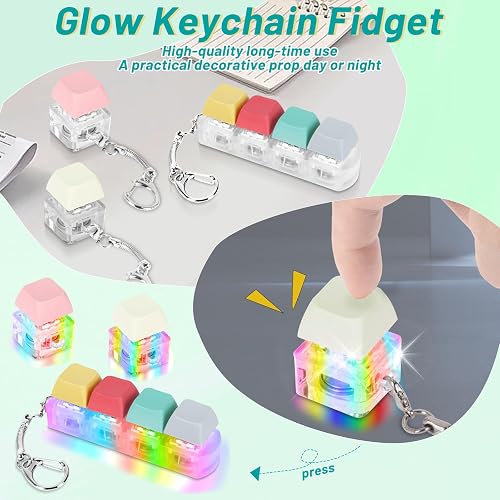 Teclado Fidget Clicker Con Llavero – Juguete Antiestrés Con Pulsación Mecánica, Silencioso Y Portátil, Para Adultos Y Niños, Alivia La Ansiedad Y Mejora La Concentración