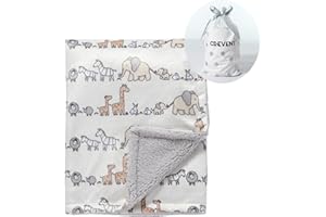 CREVENT Minky Baby Blanket for Girls Boys, Soft Plush Receiving Blanket for Newborns - 30x40 Inches (Animal)