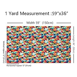 Colorful Lattice Fabric by The Yard, Vintage Check