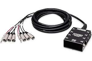 Hosa SH-6X2-20 Pro-Conex Little Bro' Sub Snake, Hosa 6 x XLR Sends and 2 x 1/4 Inch TRS Returns, 20 Feet