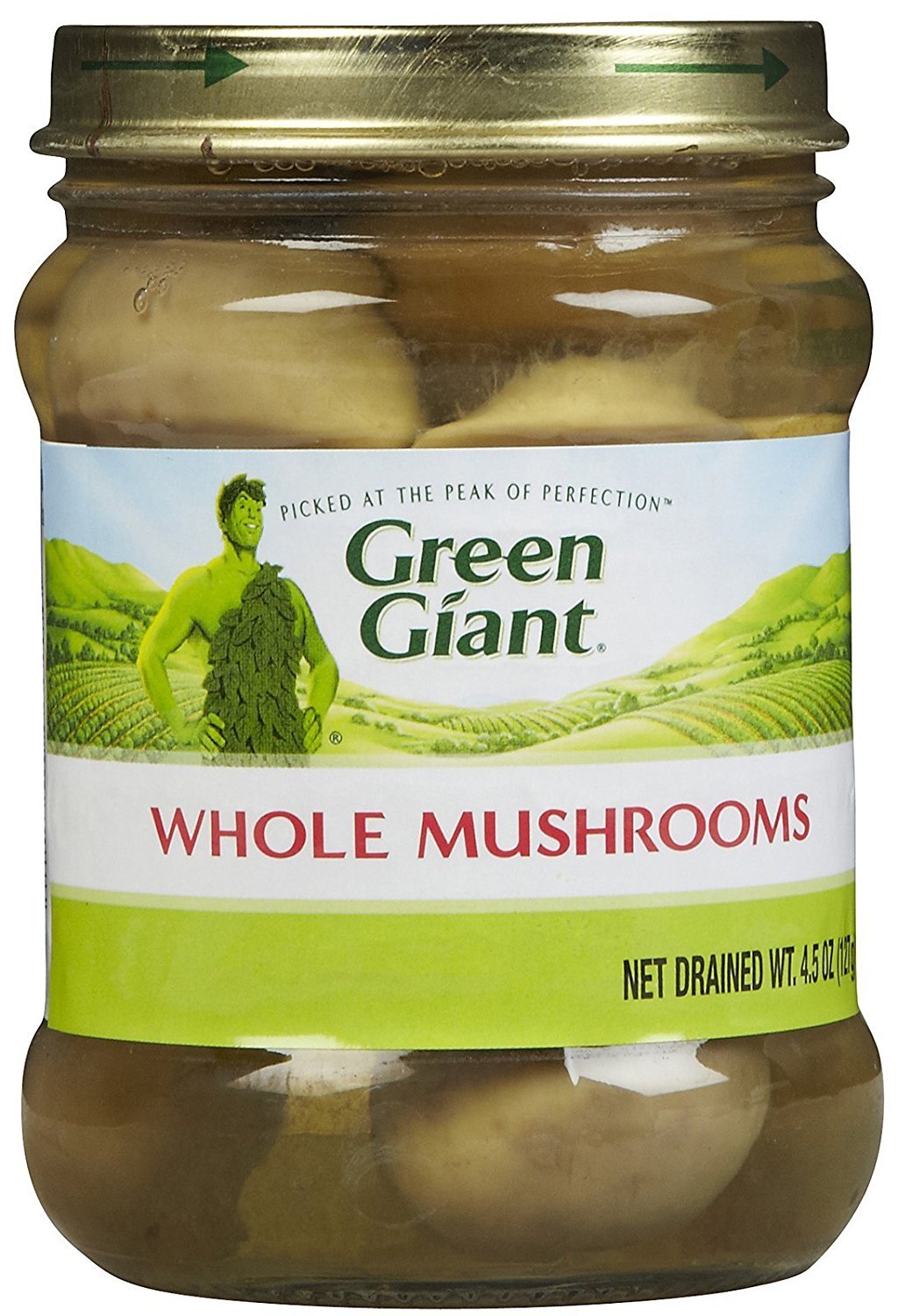 Green Giant Sliced Mushroom Vegetable, 4.5 Ounce Glass Jar