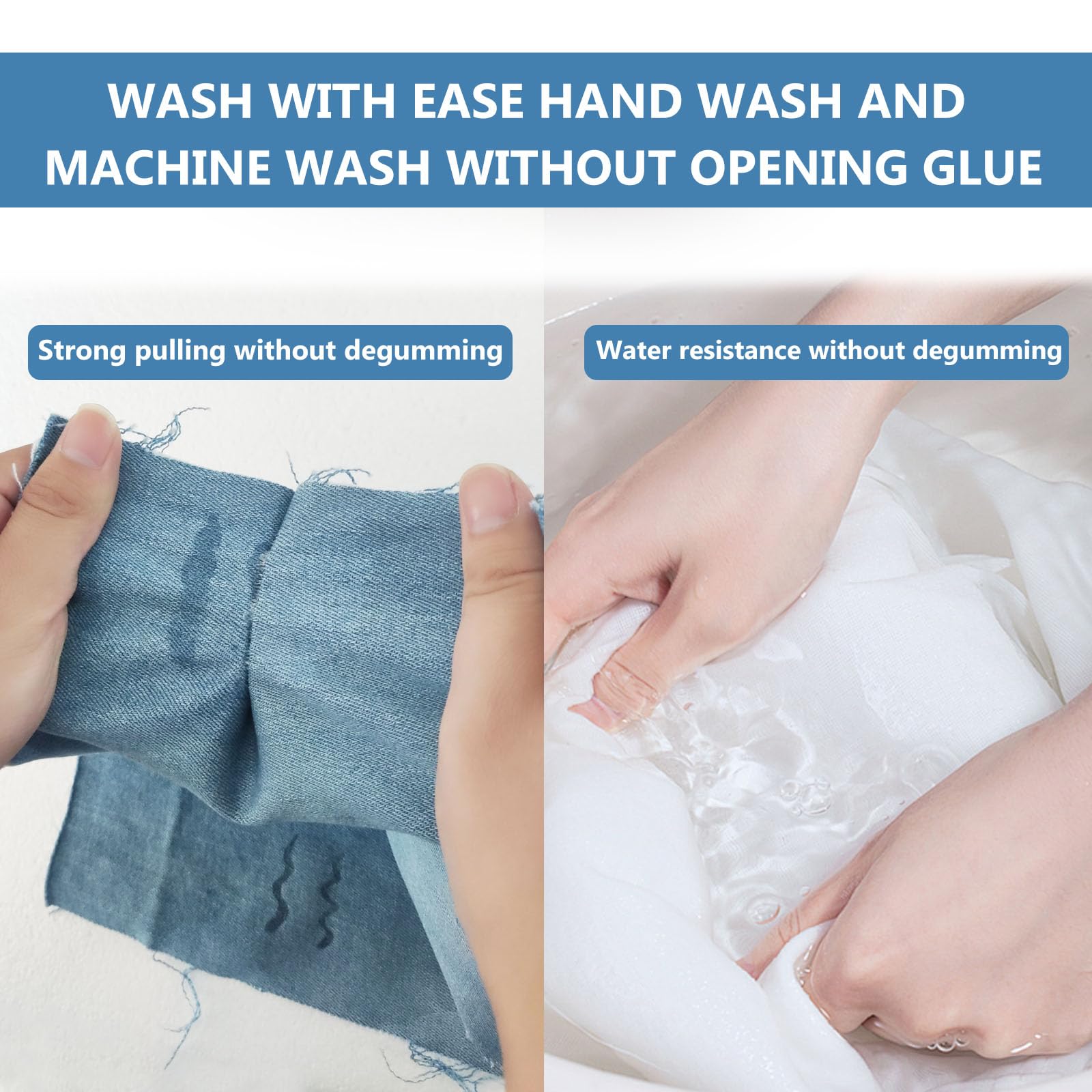 INNOVAYOU 120ml Textilkleber, Transparent Weich Keine Nähte Erforderlich, Textilkleber Waschmaschinenfest für Baumwolle, Leder, Flanell, Denim und Polyester 3