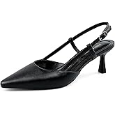 JENN ARDOR Women's Slingback Kitten Heel Closed Pointed Toe Dress Pumps Shoes for Women Comfortable Low Heeled Sandals Wedding Party Pumps