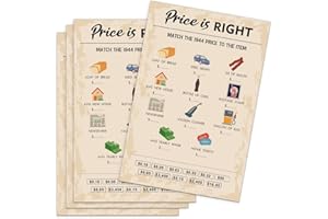 QUPT 80th Birthday Party Games, Price is Right Games, Birthday Party Supplies for Adults, Fun 1943s Party Game，Pack of 30 Cards