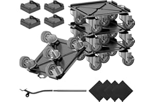 MULVINNIE Furniture Lift Mover Tool Set - Furniture Dolly with 5 Heavy-Duty 360-Degree Swivel Universal Wheels and 2 Brakes - Ideal for Moving Carts, Appliances, Equipment, Piano - Max Up for:2400LB (XL)
