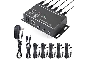 HERFAIR IR Repeater Infrared Repeater System Kit Control Up to 10 Devices Hidden IR Remote Extender Set for Set-top Box, Amplifier, Receiver, DVD, AVR, Blu-ray Player, More