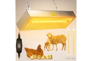 ZOBLISE Chicken Coop Heater for Winter, Heat Lamp for Chickens 600W, Chicken Heater for Coop with 2 Heating Settings, for Poultry, Dogs, Pets, Birds, Animals