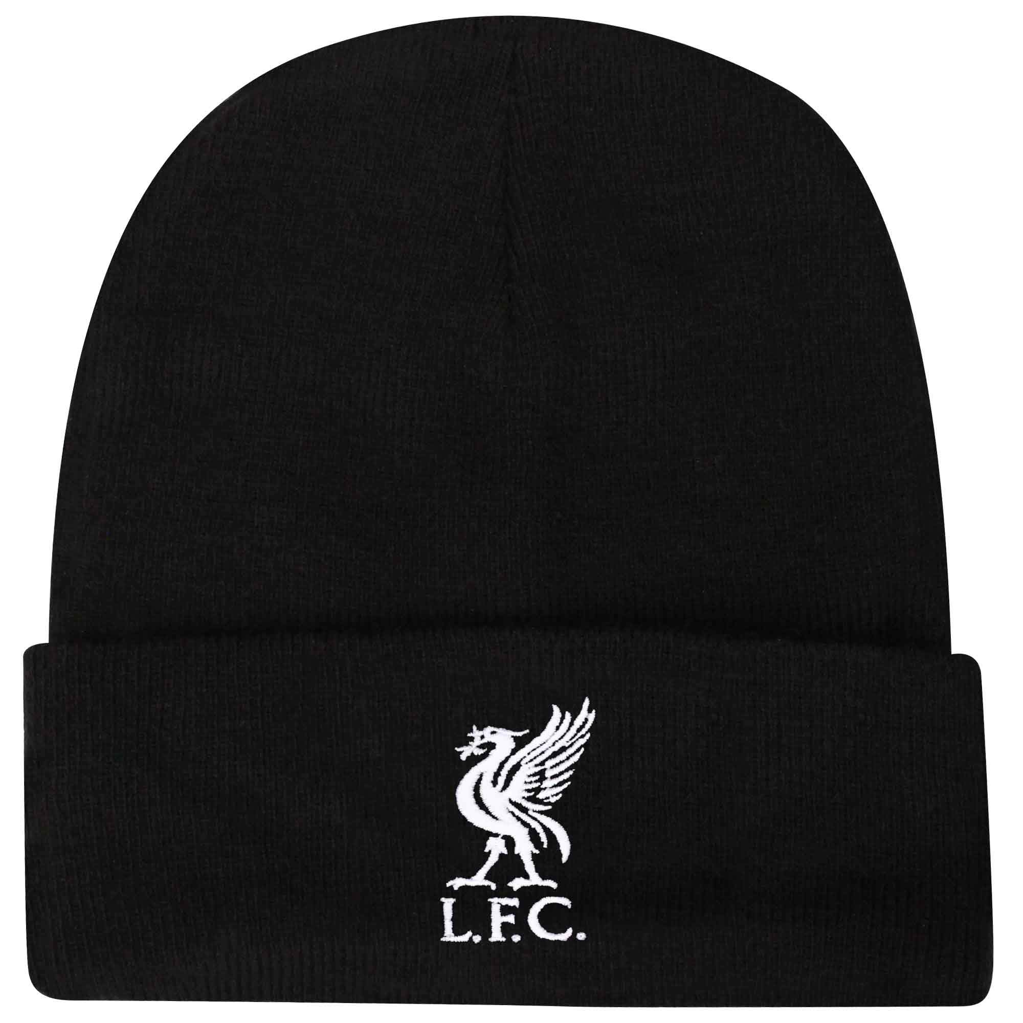 LFC Official Liverpool Football Fans Bronx Hat with Embroidered Crest (100% Acrylic) Black