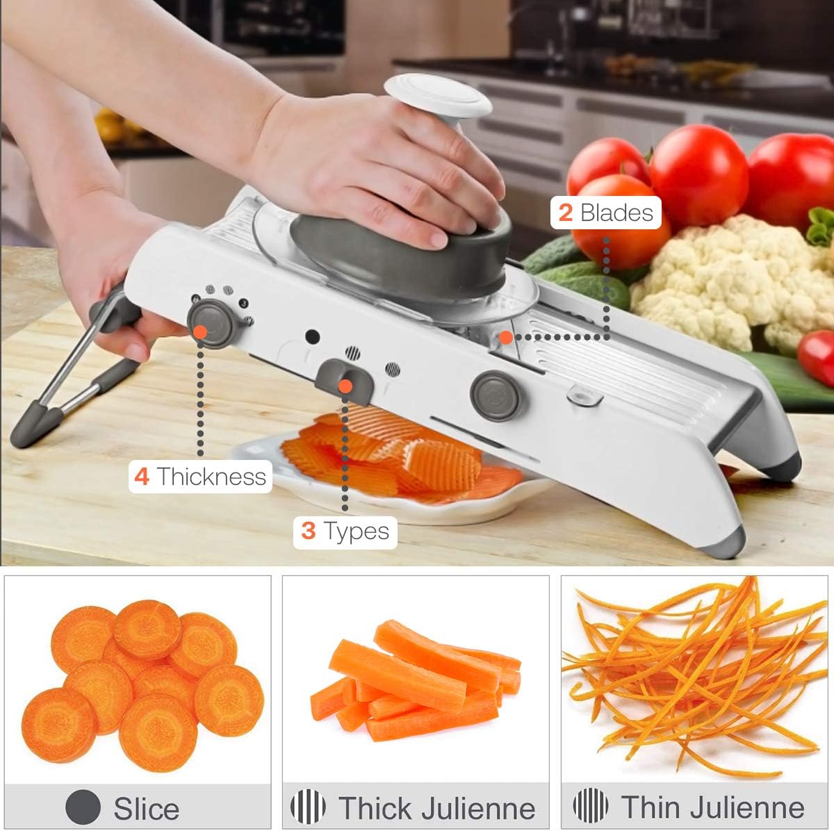 18 in 1 Pro Mandolin Slicer Waffle Julienne Cutter Food Vegetable