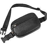 GAEKEAO Fanny Packs Belt Bag for Women Everywhere Waist Packs Vegan Leather Crossbody Bags with Adjustable Strap（Black）