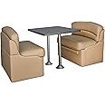 RecPro 42" Dinette Booth Set with Table and Leg, Includes Two Dinette Booths for RV's | 5th Wheel Camper Dinette Seating with Bed Conversion, Table and Table Posts