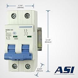 ASI AC Miniature Circuit Breaker - 2 Pole DIN Rail