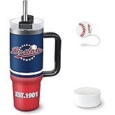 Veminei Tumbler 30oz Straight Skinny Car Cups With Insulated Cup Sleeve Portable Handle, Sports Travel Coffee Mug, Stainless Steel, Insulated,Classic Collection Gifts for Fans