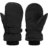 Geyoga Kids Snow Mittens Waterproof Winter Ski Gloves Warm Thicken Snow Gloves for Girls Boys