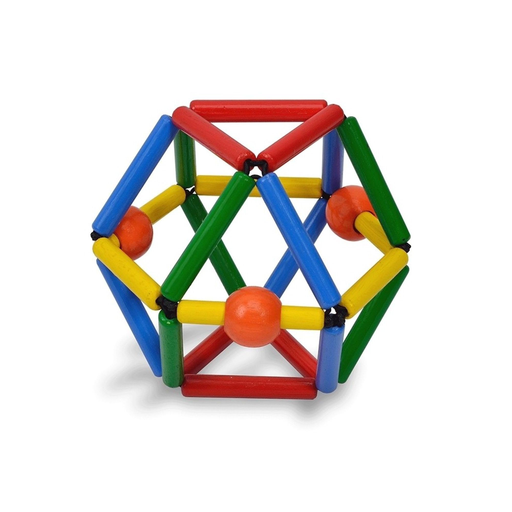 Bass & Bass B83080 Multicoloured Wooden Rattle & Teether Toy