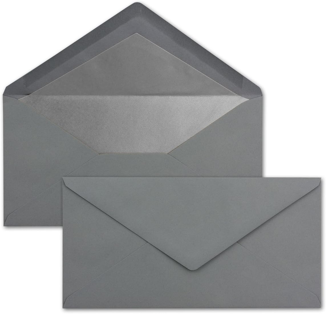 Envelopes DIN Long Nassklebung Rubber Coated, Assorted Colors), Gold Metallic Silver Lining) 25 Umschlรคge Graphitgrauโฆ