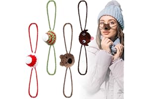 JaGely 4 Pcs Nose Warmer Women Winter Cozy Nose Cover Soft Knitted Crochet Guard Protector for Ski Outdoor Cold Weather