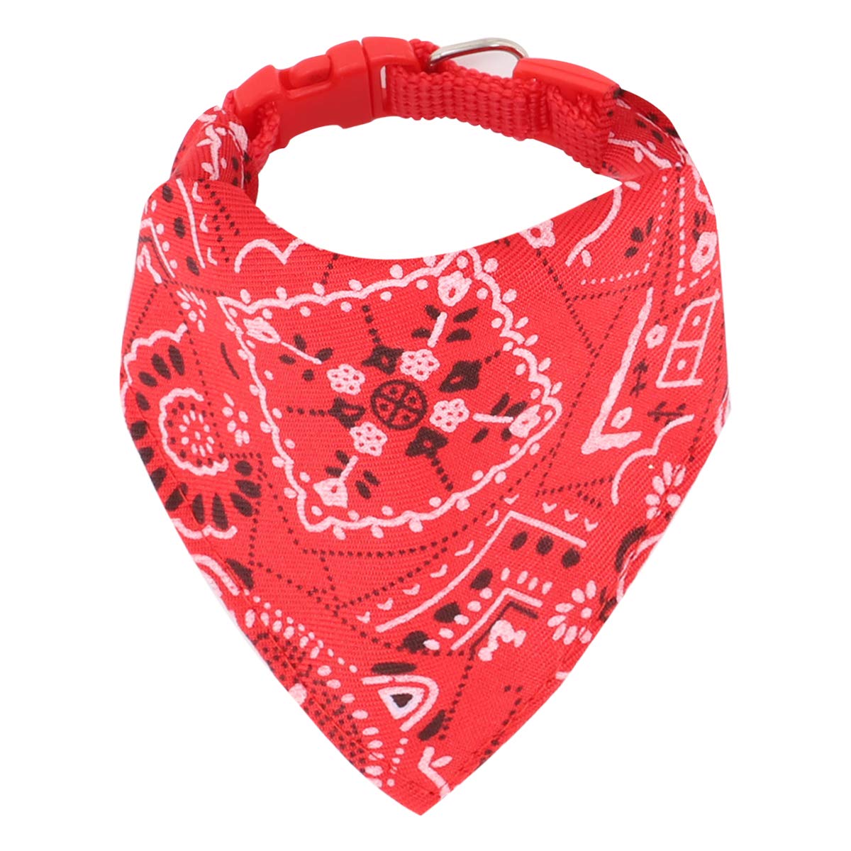Dog Bandana, Head Scarves, Adjustable Pet Neckerchief for Puppies, Small Dog, Cat (Red, M)