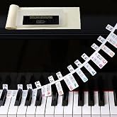 Myvikcar Removable Piano Notes Guide Labels with Dust Cover and Box(Color) | 88/76 Key Full Size Piano Sticker,Semitones,Reusable Silicone Non-sticky Keyboard Straps,Extra-Large Font for Beginner
