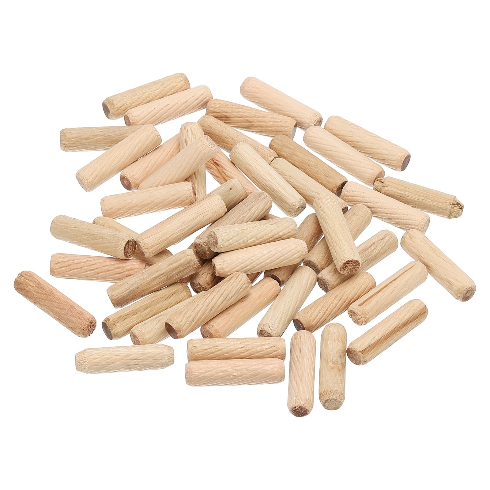 PATIKIL 1/3 Wooden Dowel Pins, 200 Pcs M8x30mm Wood Dowel Pins Hardwood Pegs Fluted Groove Easy Insertion for Crafts Furniture Door Art