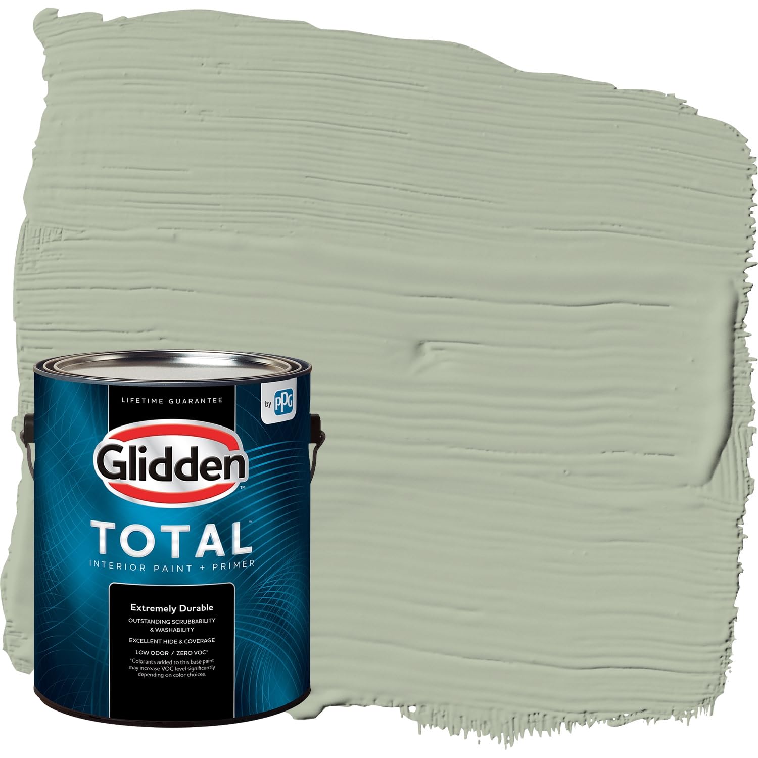 Glidden Total Interior Wall Paint & Primer All-in-One, Light Sage/Green, Flat, 1 Gallon