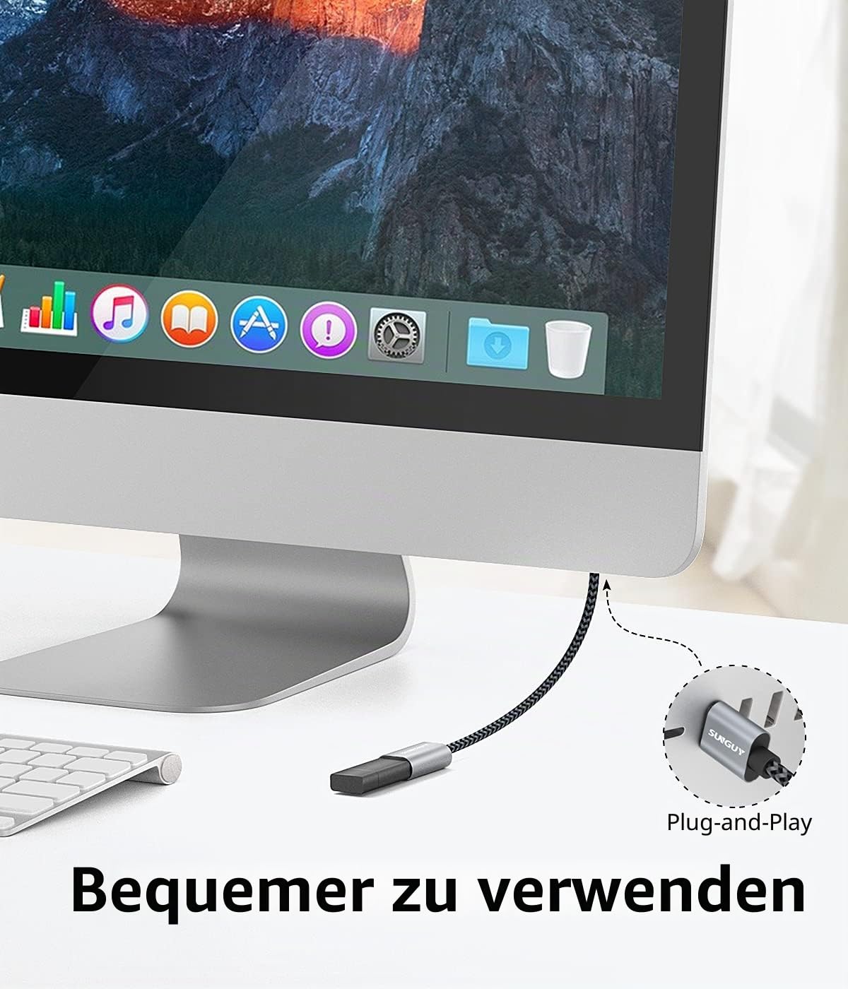 SUNGUY USB 3.0 Verlängerung Kabel，Verlängerungskabel 5Gbps Superschnelle USB A Stecker auf A Buchse Verlängerung für Kartenlesegerät,Tastatur, Drucker, Scanner, Kamera[0.3m-Grau-1Stück] 5