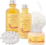 BRUBAKER Mango Peach Love 6 Pc Bath Set Acrylic Tub Bubble Bath Shower Gel Scrub view 3