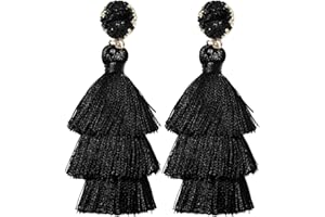 Rave Envy Colorful Tassel Earrings for Women - Layered Tassle Earrings - Choice of Color