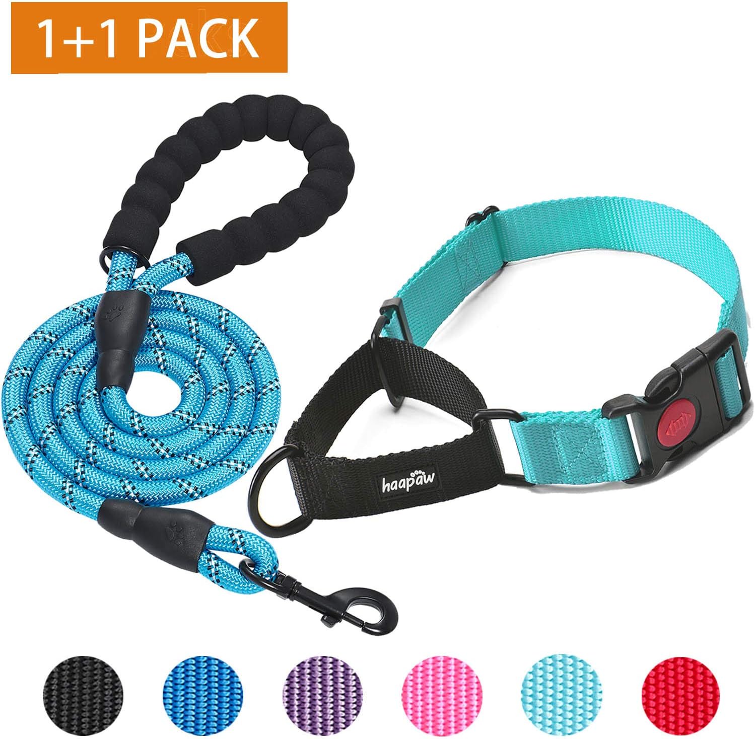 haapaw 2 Packs Martingale Dog Collar with Quick Release Buckle