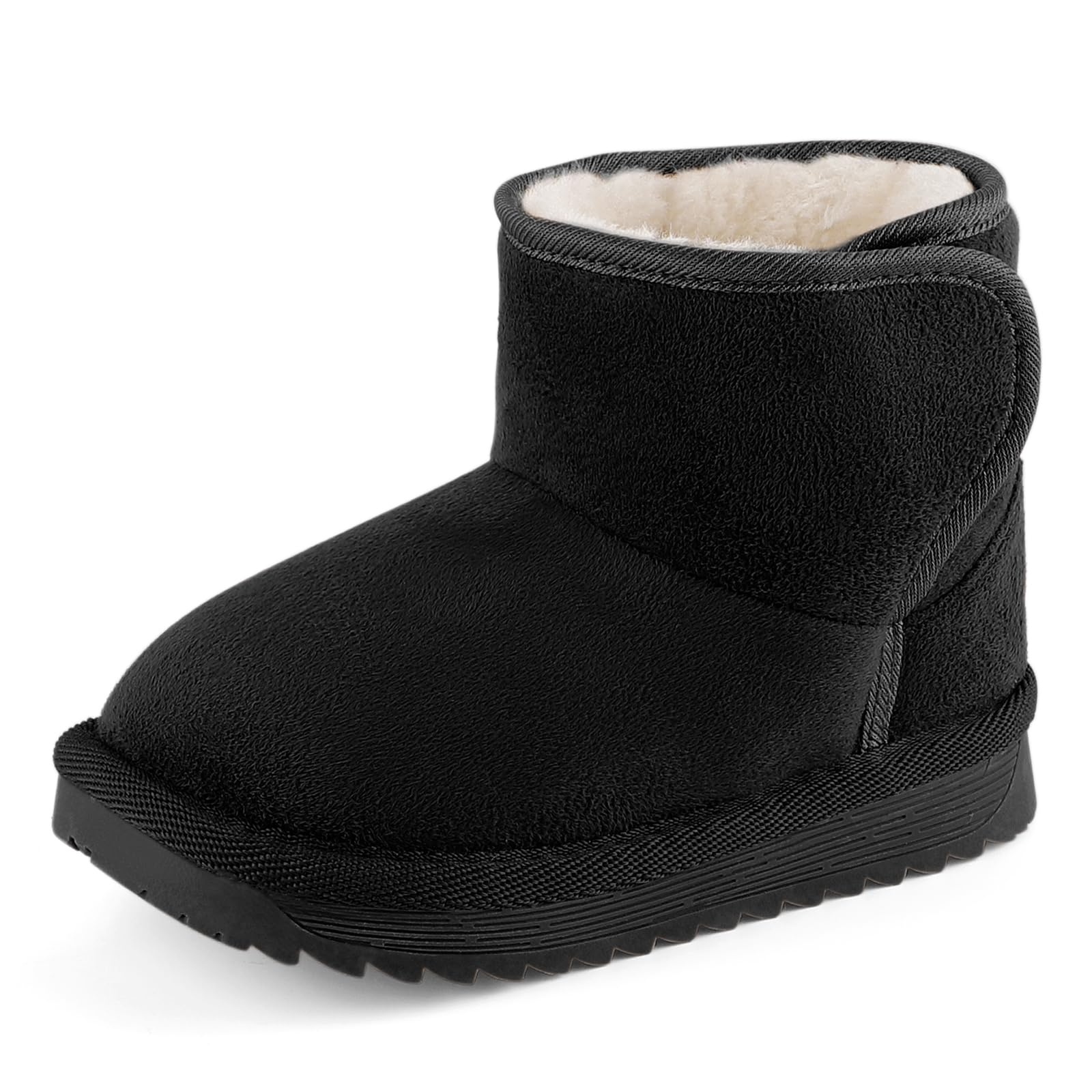 MK MATT KEELY Baby Winter Shoes Kids Boy Girl Warm Snow Boots Toddler Unisex Plush Booties Black,6 UK Child(150mm)