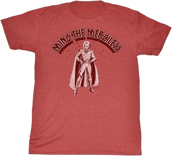 Flash Gordon Ming the Merciless Red Heather Adult T-shirt Tee: Amazon.co.uk: Clothing