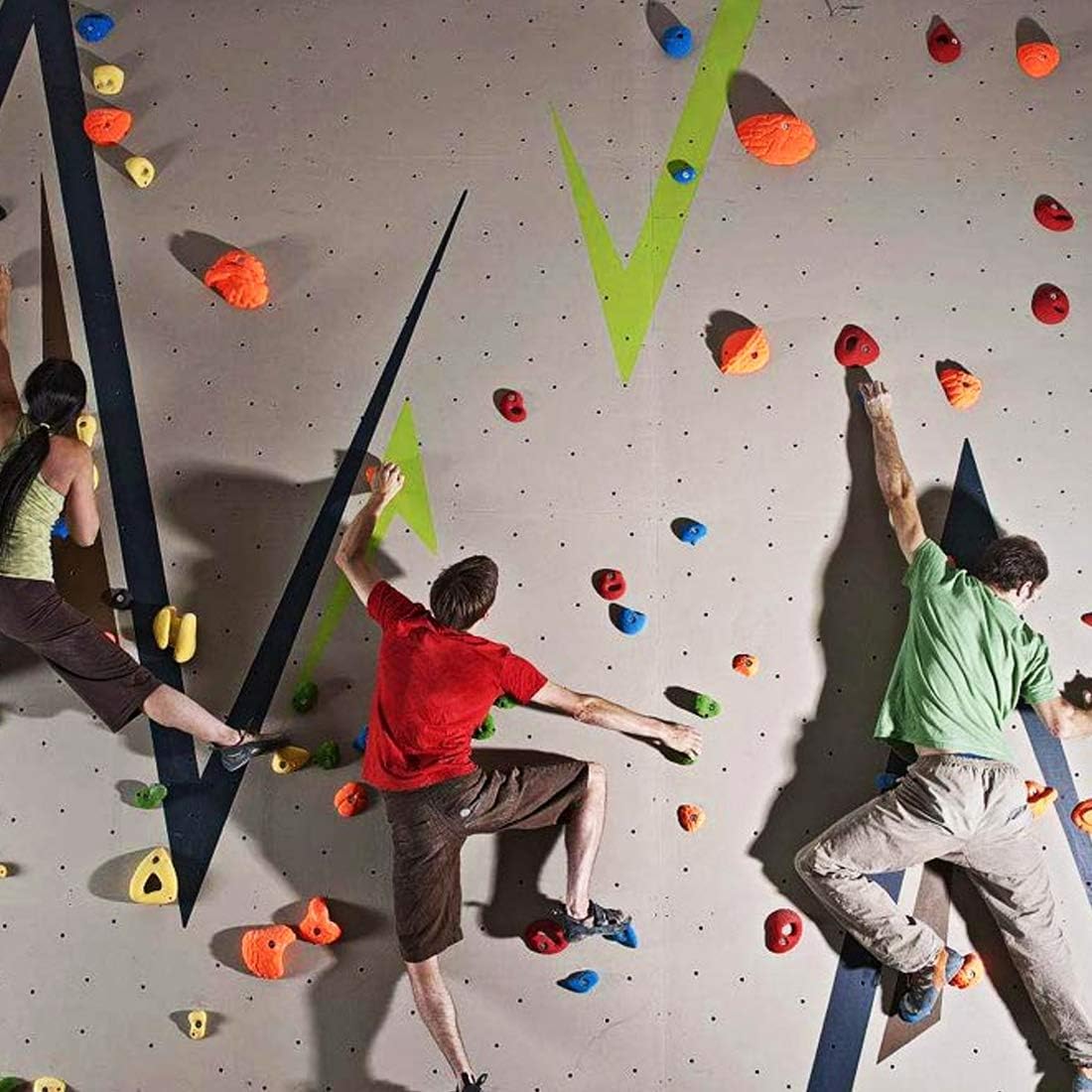 TOPNEW 32 Rock Climbing Holds Multi Size for Kids, Adult Rock Wall Holds Climbing Rock Wall Grips for Indoor and Outdoor Playground Play Set - Includes 2 Inch Mounting Hardware: Toys & Games