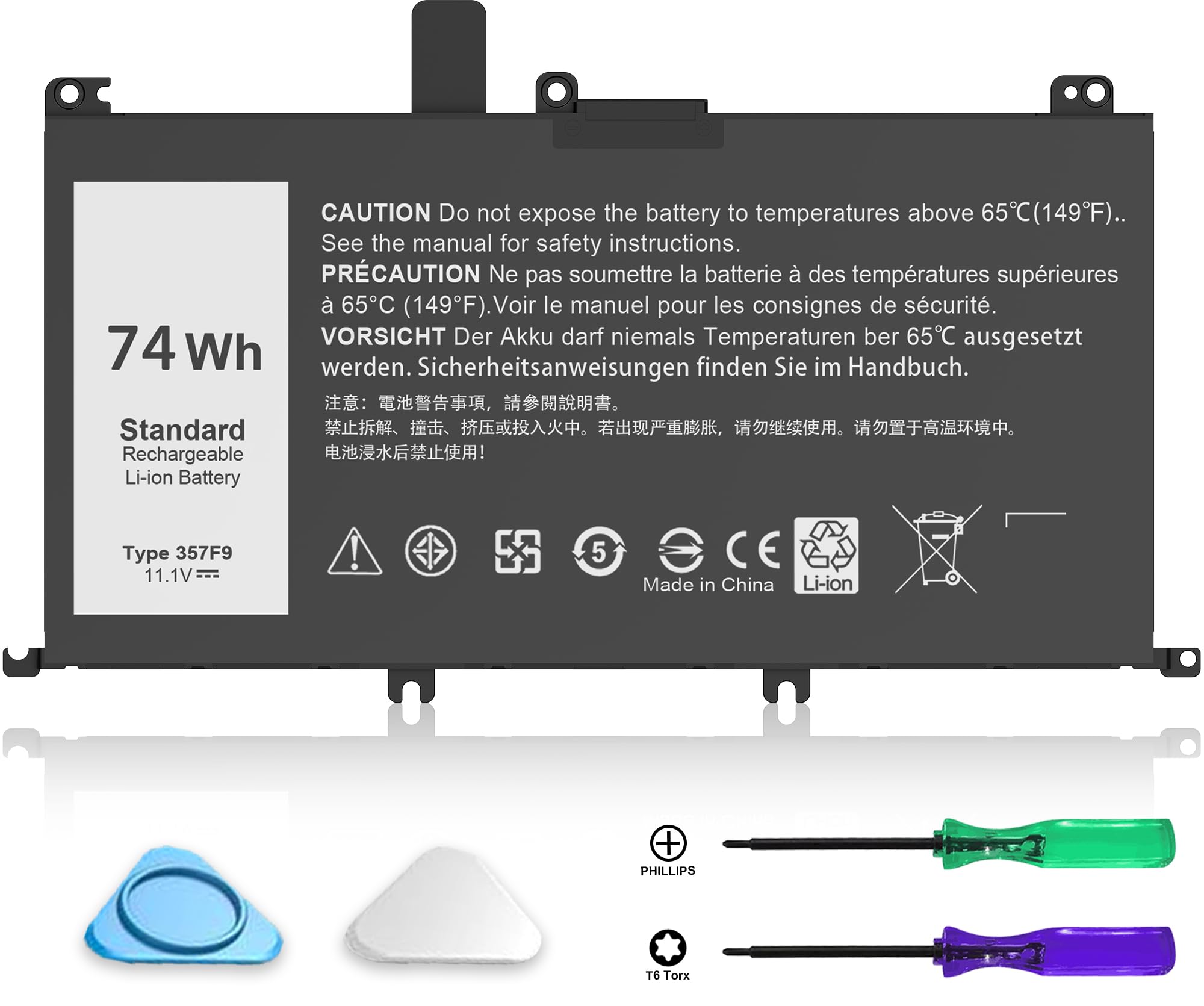 COWOOGMZ 74WH 357F9 Laptop Battery Replacement for