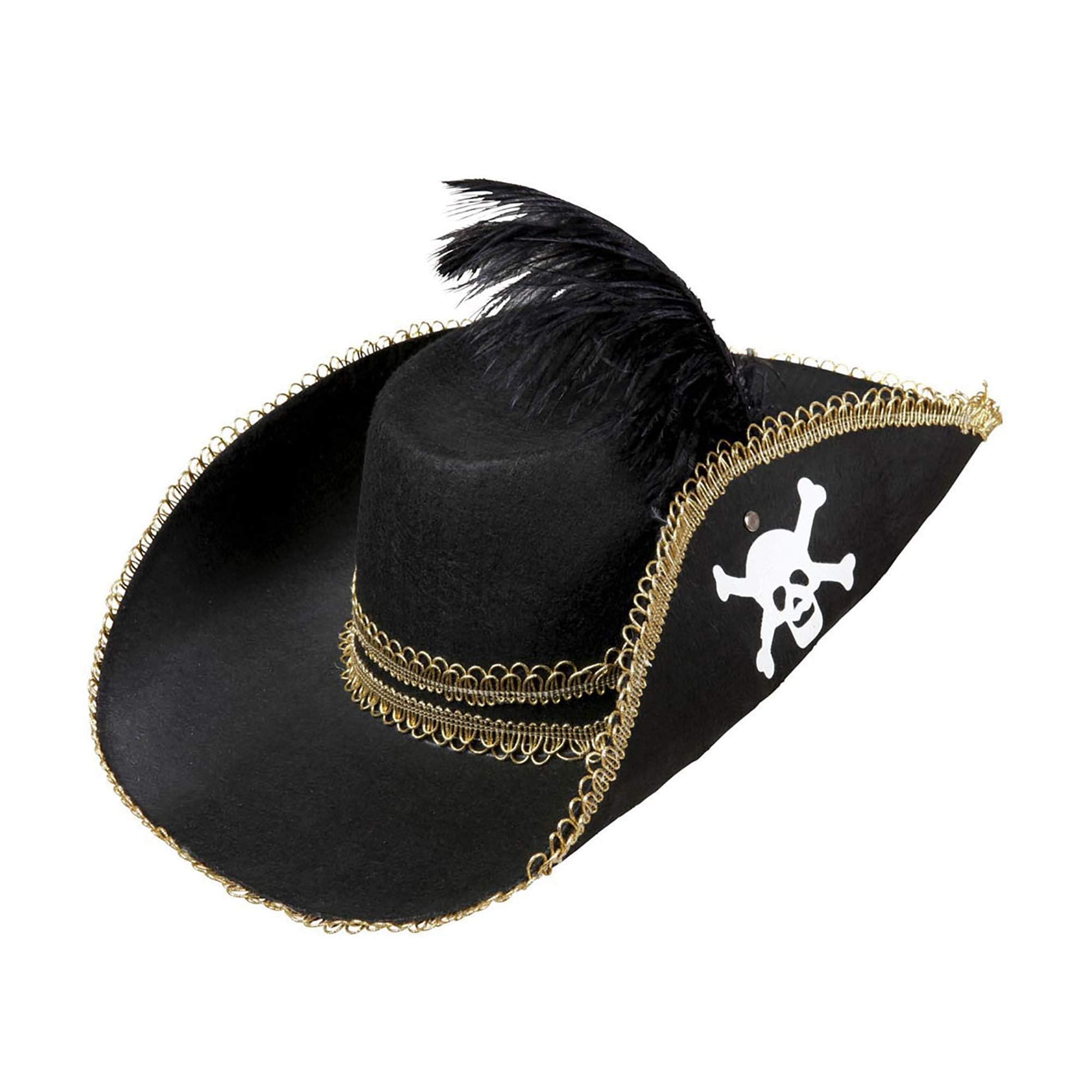 Pirate Felt With Skull & Feather Pirate Hats Caps & Headwear for Fancy Dress Costumes Accessory — image 1