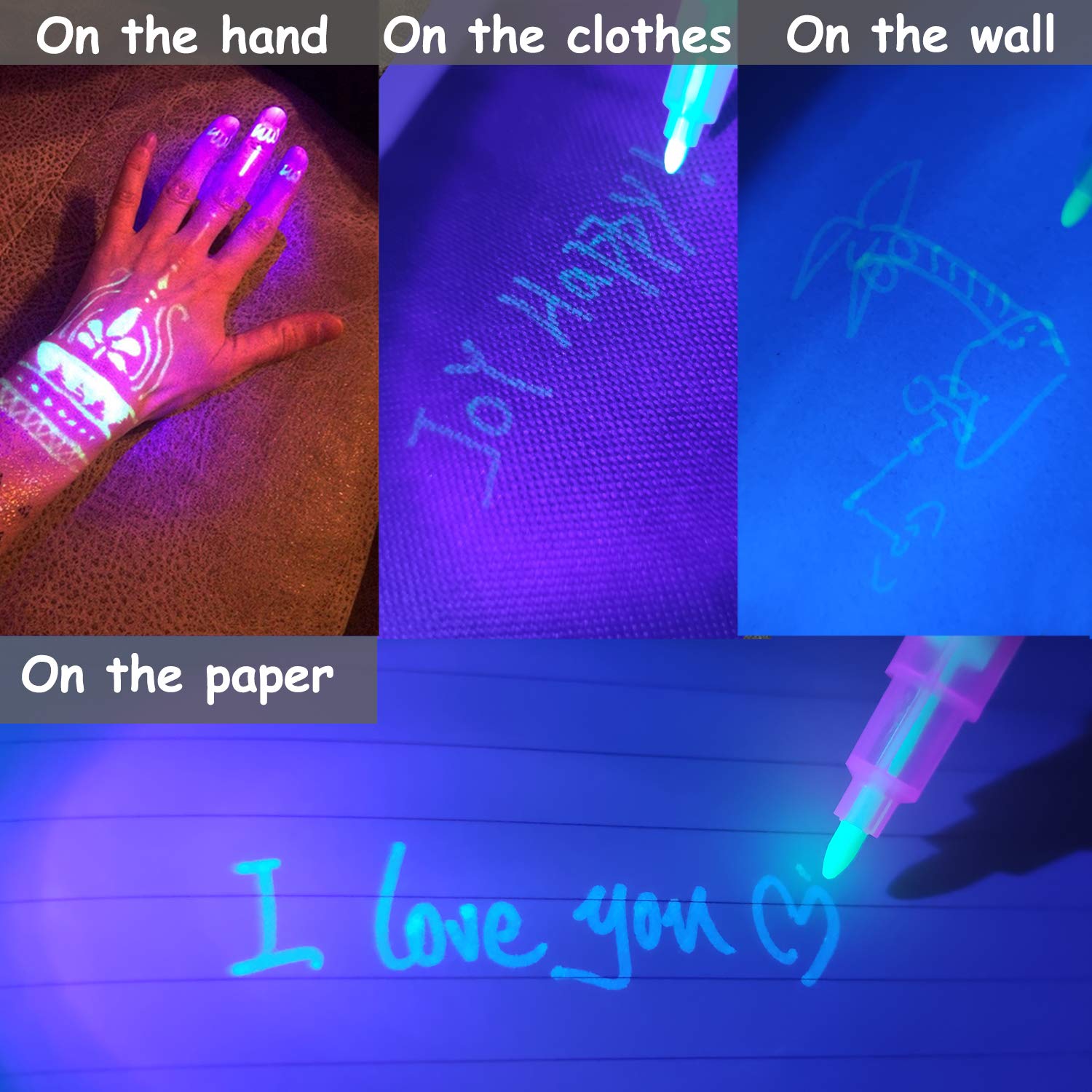 iGeeKid 32 Pack 2 Style Invisible Ink Pen with UV Black Light,Christmas Party Favor for Kids,Stocking Stuffers Christmas Gifts for Grandkids,Spy Pens Magic Markers Disappearing,New Year's Eve