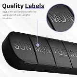 Mark Curve Black Weekly Pill Box Organiser 7 Day Open Design view 3