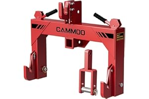 CAMMOO 3-Point Quick Hitch with 2" Receiver＆Extra Versatile Adapter, Adaptation to Category 1, No Bushing Required, 3000LBS Lift Capacity, 5 Level Adjustable Bolt &Reinforcing Rib Design (Red)