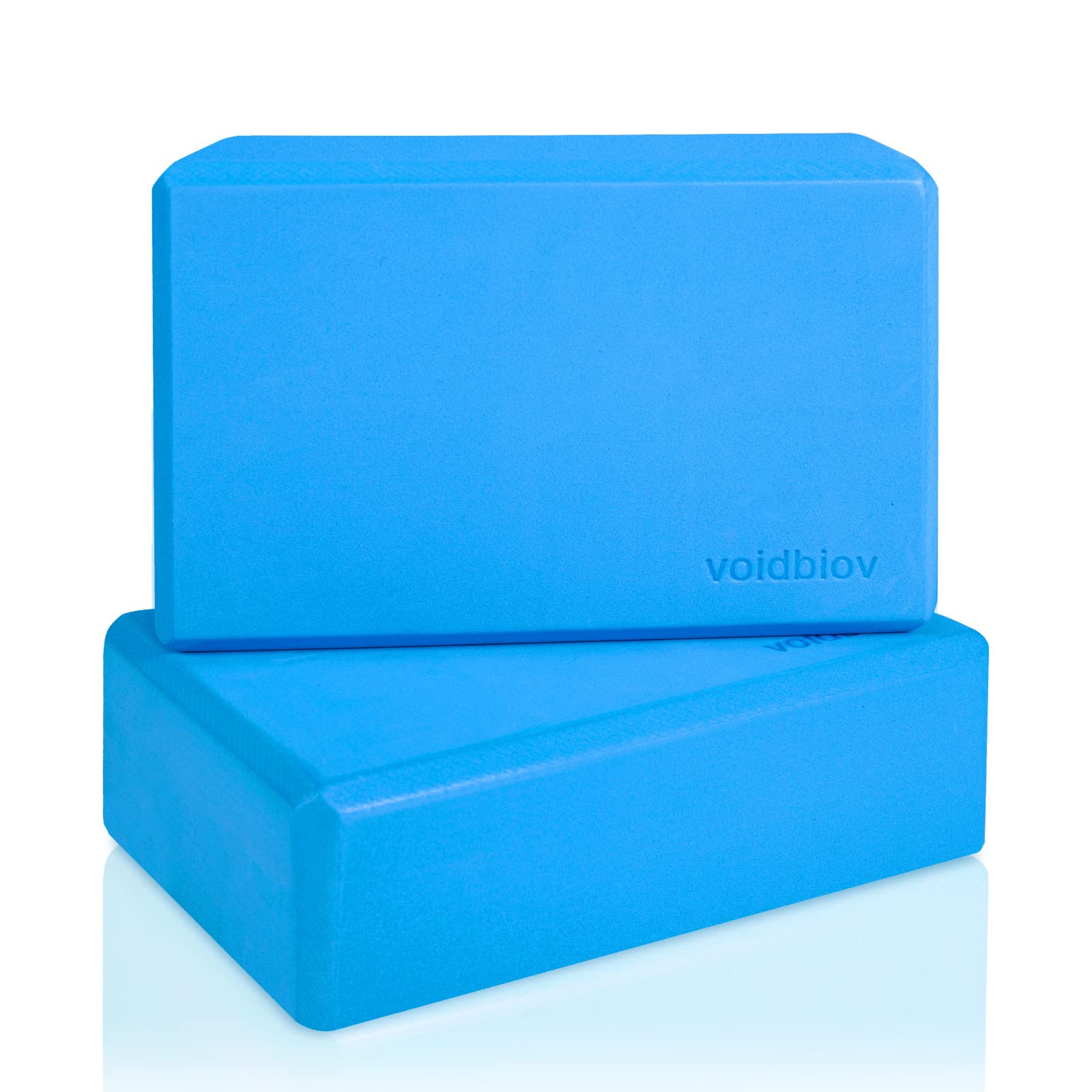 voidbiov High Density Eva Foam Yoga Blocks set, Eco- Friendly Yoga Bricks 9"x 6"x 3" x 2 Pack,Ideal for Yoga Pilates Provides Stability Balance And support, Great for Workout, fitness& Gym (Blue)