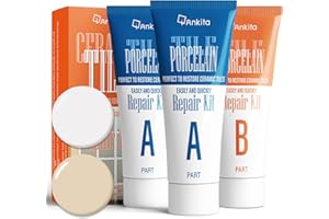 Ankita Ceramic Tile Repair Kit (Beige/White Kit), Tile Repair Kit with Super Strong Adhesion, Floor Cracked Tile Filler for Cracks, Chips, Holes on Ceramic, Porcelain, Acrylic, Fiberglass, Enamel