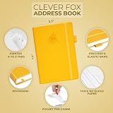 Clever Fox Address Book PU Leather with Alphabetic Tabs Amber Yellow Medium view 2