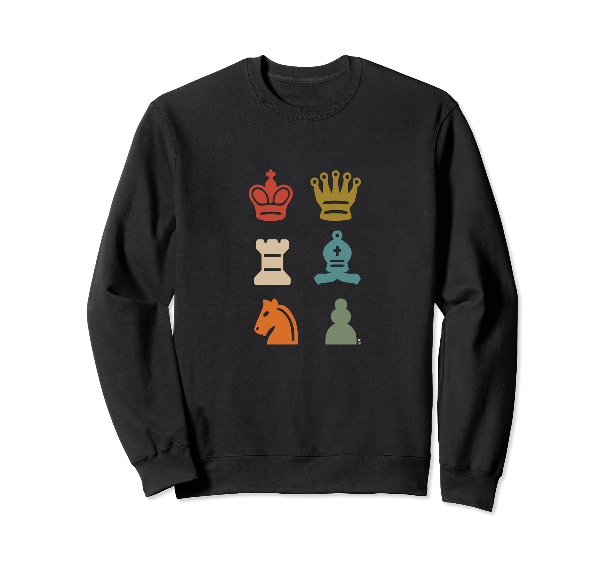 Retro Chess Pieces Checkmate King Queen Knight Rook Sweatshirt