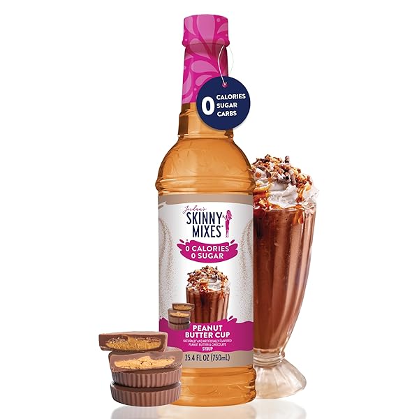 JORDAN’S SUGAR FREE PEANUT BUTTER CUP COFFEE SYRUP, 25.4OZ – KETO, GLUTEN FREE