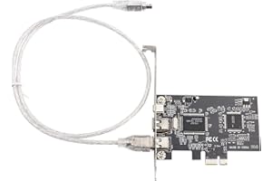 PCIE Firewire Card, IEEE 1394 PCI Express Controller, 1394a Firewire 800 Adapter with Firewire Cable, 3 Ports, 2X 9 Pin, 1x 6