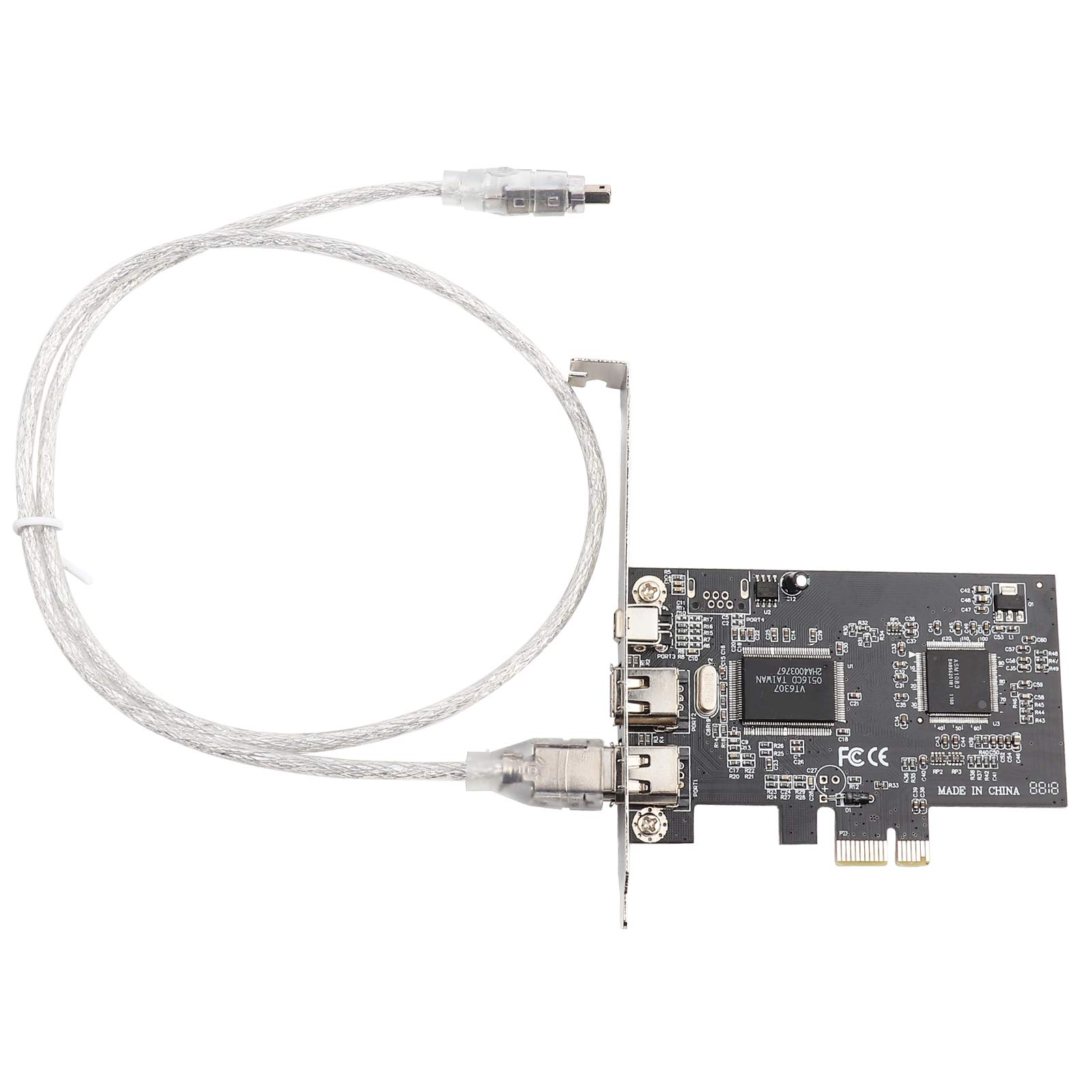 SALALIS PCI E PCI Express FireWire Card, 1394a Adapter IEEE 1394 PCI E Controller Card Firewire Controller Card with Firewire Cable