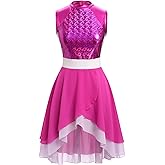 IBAKOM Women Praise Dance Overlay and Tunic Metallic Flowy Chiffon Skirt Worship Outfit Color Block Liturgical Dancewear