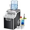 Kndko Ice Makers Countertop 45lbs,2-Ways Add Water, Self Cleaning,Ice Size Control,24H Timer,Party Countertop Ice Maker for Home Bar RV,Stainless Steel Ice Maker Machine