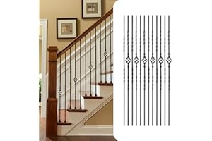 GRMIKBU 12Pack Wrought Iron Balusters 44 Inches Deck Balusters (44, Basket Set)