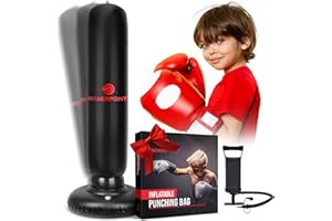 Boxerpoint Inflatable Punching Bag for Kids 3-8 Years Old, 63" Bob Punching Dummy- Kid Standing Bag for Training Karate, Taekwondo, MMA, Kickbox- Relieve Pent up Energy, Kicking Bag Toy for Age: 3-8