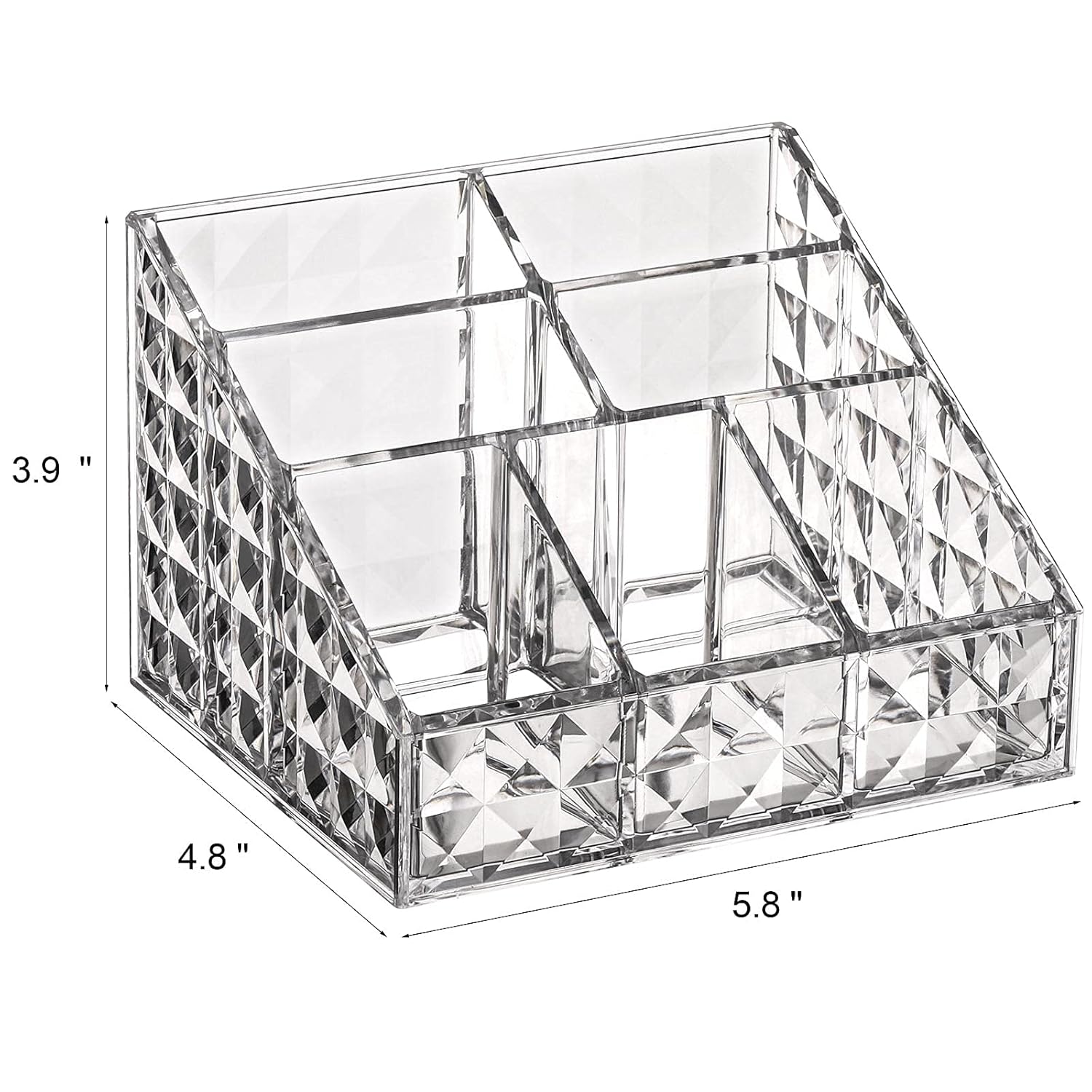 Clear Makeup Organizer Brush Holders 7-Compartment Cosmetics Display Case Storage for Vanity Countertop: Beauty