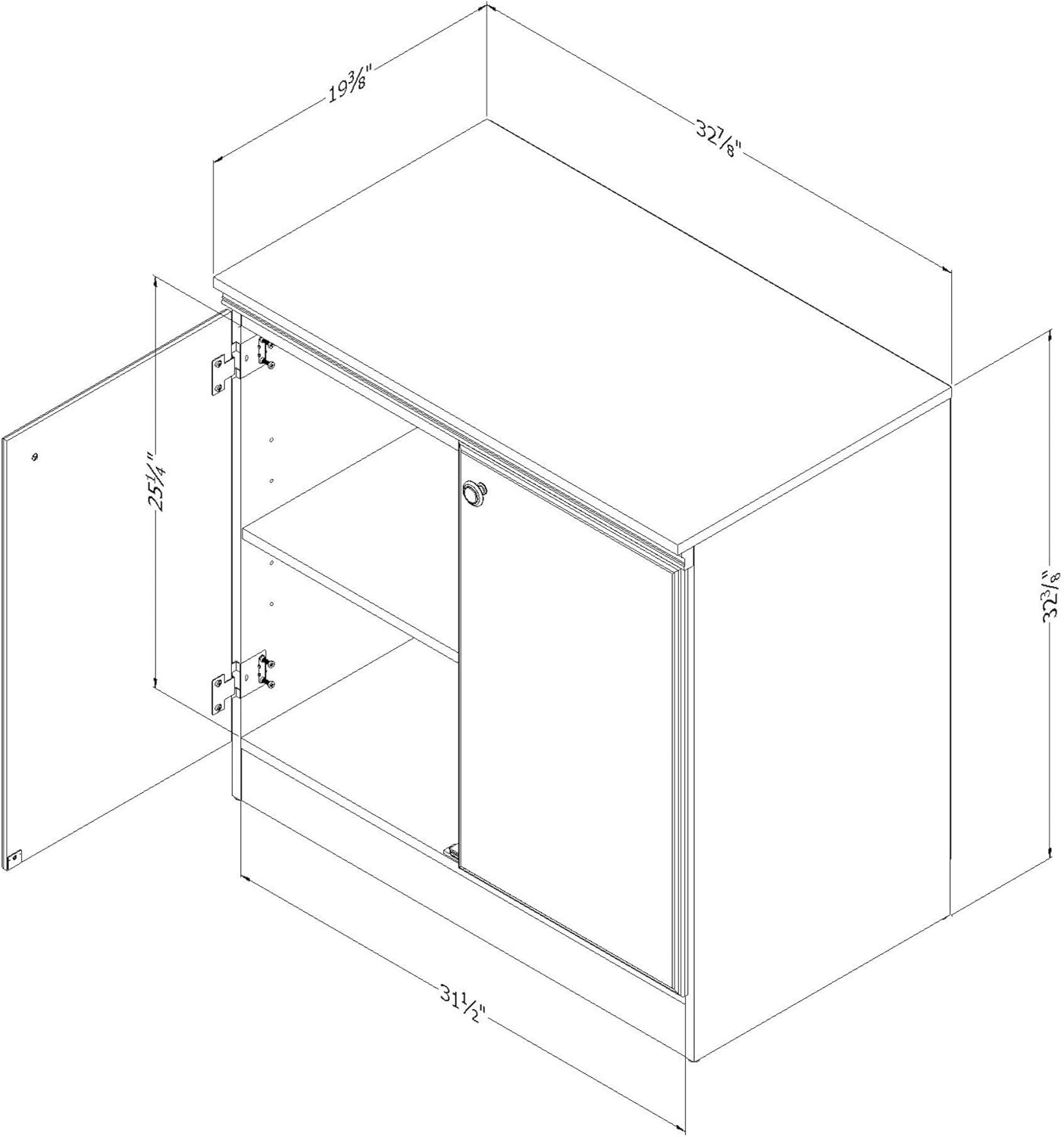 South Shore Small 2-Door Storage Cabinet with Adjustable Shelf, Royal Cherry: Furniture & Decor